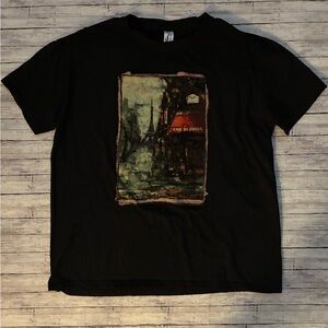 Cafe de Paris Black Graphic T-Shirt